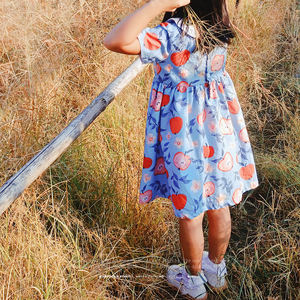 Youngland Vintage des années 80 filles enfants des années 80 retour à l'école coton polyester à manches courtes bleu pomme robe avec col claudine blanc - Product Image 6