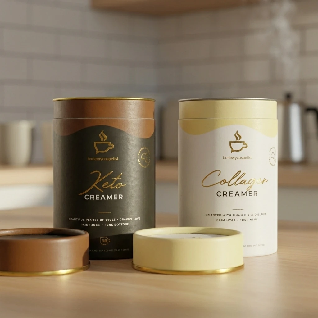 Eco-friendly Biodegradable Cardboard Food Grade Paper Tube Packaging With Metal End Airtight