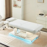 Lit de beauté à base de métal blanc de luxe lit facial électrique extra large 4 moteurs Table de massage lit de cils chauffant