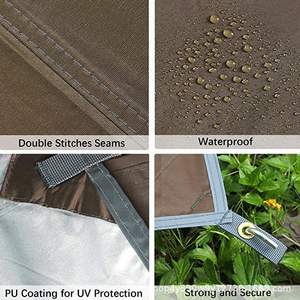 ผ้าใบกันน้ำ Woqi ขนาด 300x300 ซม. ผลิตจากผ้า Oxford สำหรับกางเต็นท์กลางแจ้ง สีน้ำตาลเข้ม รูปทรงสี่เหลี่ยม - Product Image 3