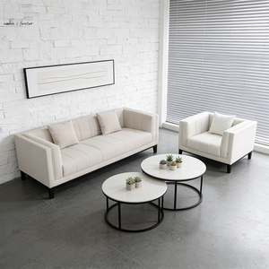 Europese stijl luxe kantoor teddy stof hoekbank meubels luxe moderne witte woonkamer sectionele bankset voor thuis - Product Image 3