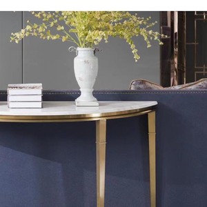 Mesa de consola de metal superior de cristal de mármol con estilo moderno con almacenamiento para el hogar Villa Hotel <span class=keywords><strong>supermercado</strong></span> gimnasio para sala de estar pasillo - Product Image 3