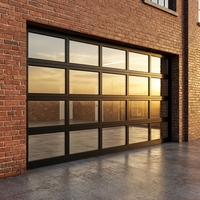 Porte de garage sectionnelle électrique en aluminium à commande à distance, finition rustique, enroulable, coulissante automatique, prévention des incendies