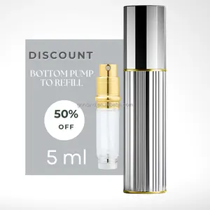 5ml Portable Travel Perfume Atomizer Aluminum Body Simple Design Style Spray Fragrance Refillable Bottle Perfume Atomizer