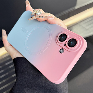 Coque de téléphone en silicone liquide magnétique dégradé pour iPhone 17 Pro Max avec protection d'objectif pour iPhone 16 - Product Image 3