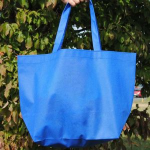 Sac de courses réutilisable, robuste, écologique, en polypropylène non tissé enduit, résistant à l'eau, de style trapèze, avec fermeture éclair - Product Image 3