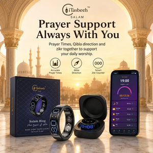 iTasbeeh Salam Ring Smart <b>LED</b> Display Religious Counter With Vibration Alerts And App Control For Prayer Tracking - Product Image 3