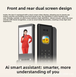 <span class=keywords><strong>Serrure</strong></span> de porte électronique à reconnaissance faciale 3D, empreinte digitale, mot de passe, application TUYA, contrôle à <span class=keywords><strong>distance</strong></span>, œil de chat visuel, compatible Cloud Wood, modèle T50F - Product Image 4