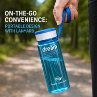 Bouteilles d'eau de sport avec couvercle sans BPA 1000 ml, design durable, hydratation rapide et facile pour la salle de sport et les activités de plein air, cordon inclus