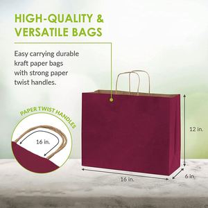 <b>Gift</b> Large Kraft Paper Shopping Bags with Handles Colored Totes for <b>Small</b> Business Retail Boutique <b>Gift</b> Packaging Paper Bag - Product Image 3