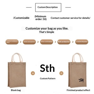 Sanky <strong>Bag</strong> Custom For Explosive Hand Gift <strong>Bag</strong> Blank <strong>Jute</strong> Advanced Sense Portable DIY Printed Logo Cotton Rope Shopping <strong>Bag</strong> - Product Image 2