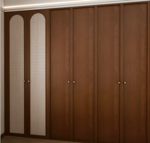 Armoire en rotin ouverte en bois de qualité supérieure pour chambres à coucher, salons, appartements, hôtels et villas - Product Image 1