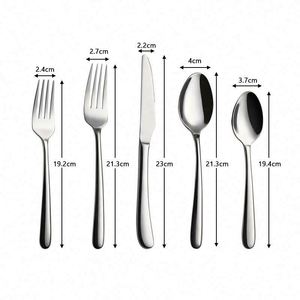 Juego de Cubiertos de Alta Calidad para Restaurante, Plata, Acero Inoxidable 18/10, Cuchillo, Cuchara para Postre, Tenedor, Cubertería Plateada para Bodas y Hoteles - Product Image 4