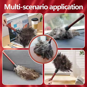 Spolverino in Piume di Struzzo con Manico Rosso, 3 Misure, Morbido, Vendita all'Ingrosso, per Pulizia di Camera da Letto, Ufficio e Mobili - Product Image 2