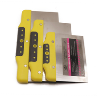 GK-K002 Couteau grattoir plat bicolore industriel avec manche en plastique jaune/noir 6in/8in/10in en acier au carbone