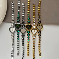 Montre-bracelet en alliage en forme de cœur Goldie GEDI Y2K Sweet Cool pour femme, incrustée de pierres précieuses, étanche, vente en gros