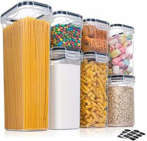 7pcs PP Flexible Airtight <b>Food</b> Storage <b>Containers</b> Set 1-3L Capacity Kitchen Use for Flour Sugar Cereal Dry Storage Canisters - Product Image 2
