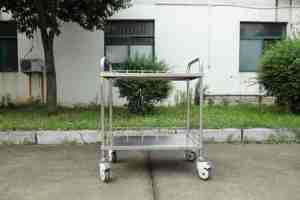 Ginee harga pabrik Medis 304 baja tahan karat karat troli instrumen medis lapisan ganda furnitur rumah sakit - Product Image 5