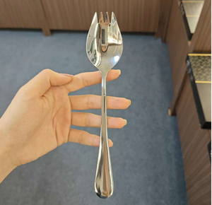 DFU123 SUS 304 Cuchara y Tenedor de Acero Inoxidable, Cuchara-Tenedor Creativa de Doble Uso para Comida Occidental, Frutas y Ensaladas - Product Image 6