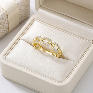 Anillo Apilable Clásico y Elegante de Oro Sólido de 18K con Diamantes Naturales Auténticos, Venta al Por Mayor - Product Image 4