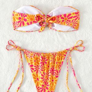 Nouveau Maillot de Bain Bikini Personnalisé en Tissu Métallique Sexy 1 Pièce Coupe Haute Motifs Unis/Imprimés/À Pois Micro Soutien-Gorge Avant Dos Nu Respirant - Product Image 2