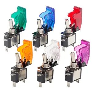 12V 20A Illuminated LED ON-OFF with Cover Red Blue Green Yellow Car Toggle Switch