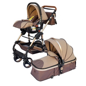 Poussette pour bébé 3 en 1 Landau de luxe pour nouveau-né Landau avec siège <span class=keywords><strong>auto</strong></span> Chariot paysage haut Voiture 360 Rotation bébé Poussette Shell - Product Image 4