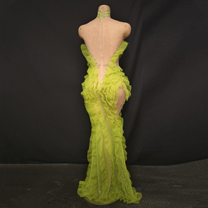 Novance Y5331在线批发商绿色网眼别致优雅舞会礼服女神气质美人鱼选美舞台长裙 - Product Image 5