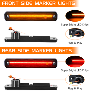 Luces Laterales LED para <span class=keywords><strong>Ford</strong></span> <span class=keywords><strong>F100</strong></span> 150 <span class=keywords><strong>Bronco</strong></span> 78-79 Econoline Van 75-91, Luces Intermitentes de Señalización de Cristal Color Ámbar Rojo Ahumado - Product Image 4