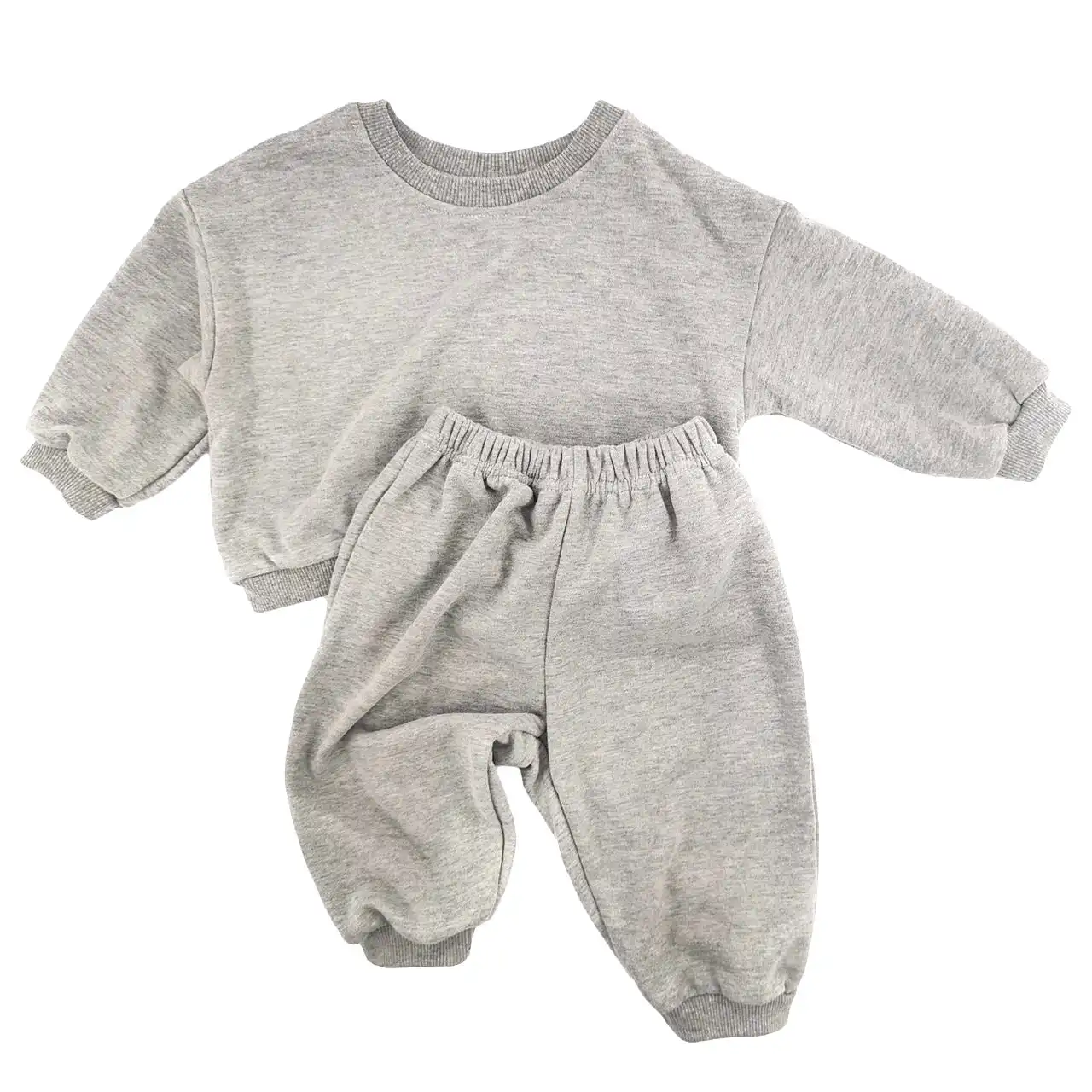 Toddler Chàng Trai Mùa Đông Bộ Crew Neck áo thun tùy chỉnh dày chạy bộ phù hợp với áo len hai mảnh Tracksuit trẻ em