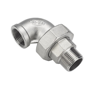 ข้อต่อข้อศอกสแตนเลส 3/4-150 90 องศา เกลียวในและเกลียวนอก สำหรับข้อต่อท่อ - Product Image 1