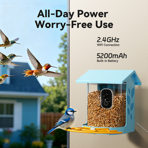 Kim loại <span class=keywords><strong>Bird</strong></span> Feeder với máy ảnh ai chim công nhận năng lượng mặt trời thông báo ngay lập tức tự động Full-HD <span class=keywords><strong>Bird</strong></span> ghi âm - Product Image 5