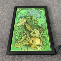 12x18in 16x24in 24x36in personnalisé Led Anime affiche boîte à lumière affichage mural illuminé Led 3d acrylique illustration cadre