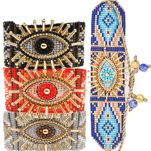 Pulsera hecha a mano de ojos malvados, pulsera de cuentas de semillas Miyuki, 2020 - Product Image 1