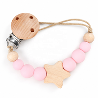 Chaîne de sucette personnalisée en bois pour bébés filles et garçons, cadeau sans BPA, perles en silicone pour bébé