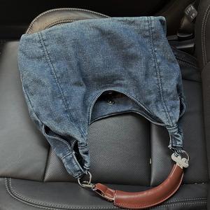 Bolso Tote de Mezclilla para Mujer, Primavera Verano 2024, Bolso de Hombro Casual a la Moda, Color Sólido Suave, Cierre Magnético, para Uso Diario - Product Image 3