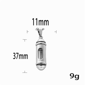 Pendentif flacon de parfum en acier inoxydable, collier à thème pour homme, 3,0*60 cm, bijoux cadeau - Product Image 5