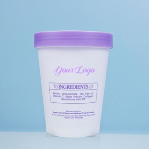 Recoverable Pink 50ml 100ml 200ml 250ml White <b>Plastic</b> Ice Cream Container Lush <b>Jar</b> 200ml Cosmetic Pp Pcr <b>Jar</b> Face Container - Product Image 4