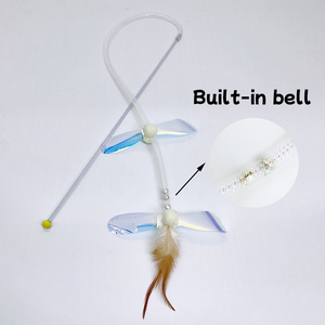 <b>Interactive</b> Plastic <b>Cat</b> <b>Toys</b> Anti-Bite Artifact Hose with Feather Long Rod Pet Teaser to Relieve Boredom - Product Image 2