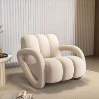Fauteuil de détente géométrique moderne pour salon, canapé droit simple ou double en tissu, chaise de repos pour petit appartement ou chambre à coucher