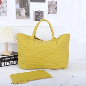 Sac fourre-tout grande capacité en toile tressée vegan, sans bretelles, style influenceur et célébrité, directement de l'usine, pour <span class=keywords><strong>femme</strong></span> - Product Image 4