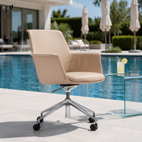Chaise de bureau FURICCO moderne à dossier bas, en cuir PU, pour salle de réunion, conférence, bureau ou personnel