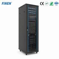 Armoire de serveur réseau ventilée verrouillable FINEN de 19 pouces en acier SPCC, personnalisable pour les commandes en gros