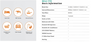 Mini-<span class=keywords><strong>caravane</strong></span> de luxe avec système solaire, onduleur et auvent extérieur pour climats tropicaux – Caravanes chinoises - Product Image 5