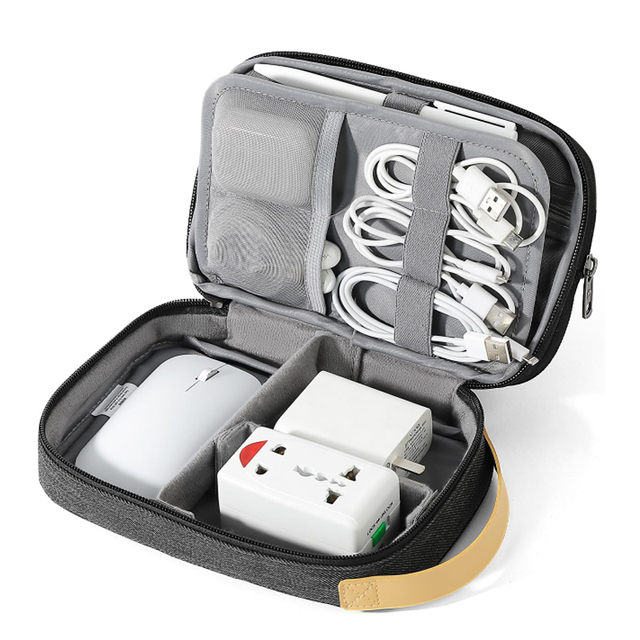 Travel Electronics Organizer Bag Large Capacity Tech Case with Multiple Compartments for Cables Charger Power Bank Storage