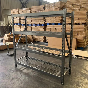 Adjustable Low-priced Carbon Steel Wire Shelving Rack with Powder Coated Finish Black Mesh Shelves for Storage rack System - Product Image 1