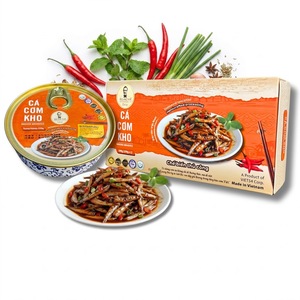 Anchois braisés épicés vietnamiens certifiés HACCP en vrac, Ca Com Kho, 250g, en conserve, plat prêt à consommer, garniture pour riz - Product Image 1