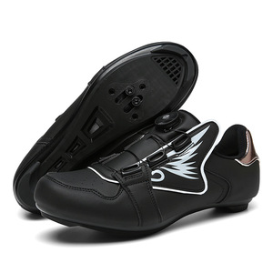 Cycling Shoes Solid Black EVA Rubber Sole Athletic Fit Road Bike Cycling Footwear - Product Image 1