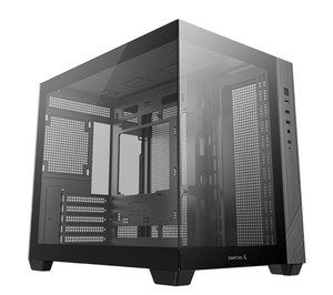 Caja DeepCool CG330 blanca y negra Micro-ATX sin pilares con vista al mar, de doble cámara, con vidrio templado para juegos, compatible con enfriador de 360 mm. - Product Image 1