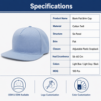 Gorras Clásicas para Hombre, Gorra de Béisbol Ajustada de 6 Paneles, Visera Plana Vintage, Gorra Cerrada con Cierre a Presión